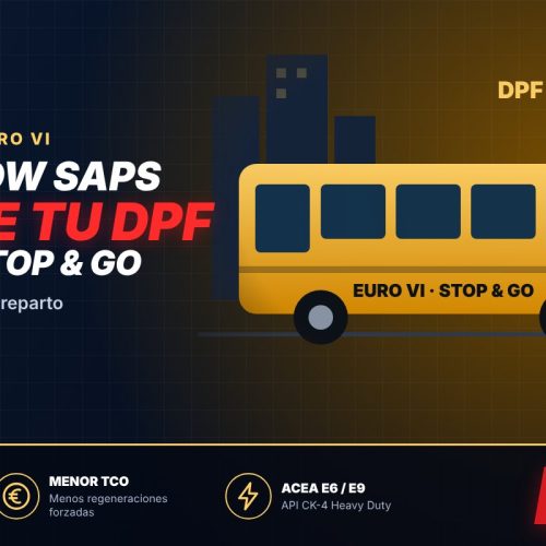 Aceites Low SAPS Akanni para autobuses y flotas urbanas con filtro DPF