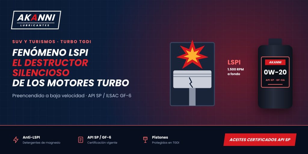 Fenómeno LSPI (Preencendido a Baja Velocidad): El destructor silencioso de los motores gasolina Turbo (TGDI) 1 Aceite Akanni 0W-20 API SP anti-LSPI para motores gasolina turbo de inyección directa TGDI